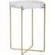 Liv 20.5 X 15 inch White / Yellow Gold End Table